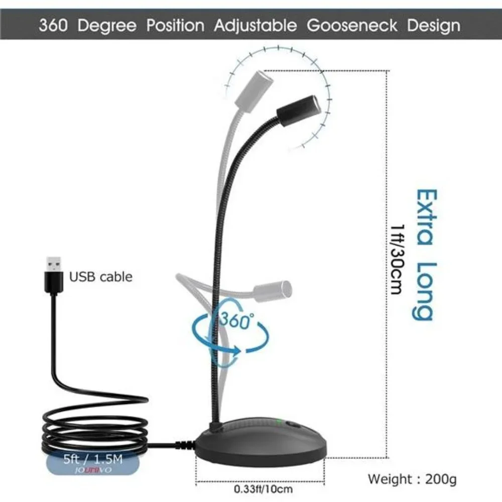 USB Microphone, Computer PC Microphone with Mute Button for Streaming,Podcasting